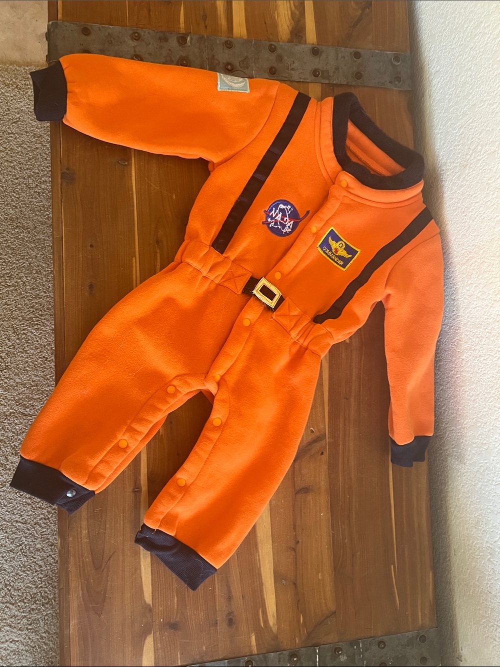 Kids Orange Space-Themed One-Piece Costume